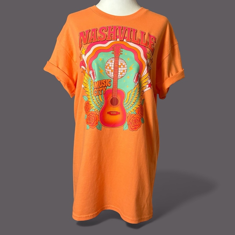 New,Nashville Floral Guitar Unisex Graphic T- Shirt